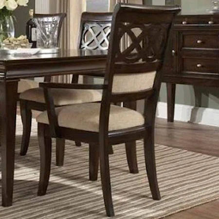 Dining Arm Chair with Upholstered Seat